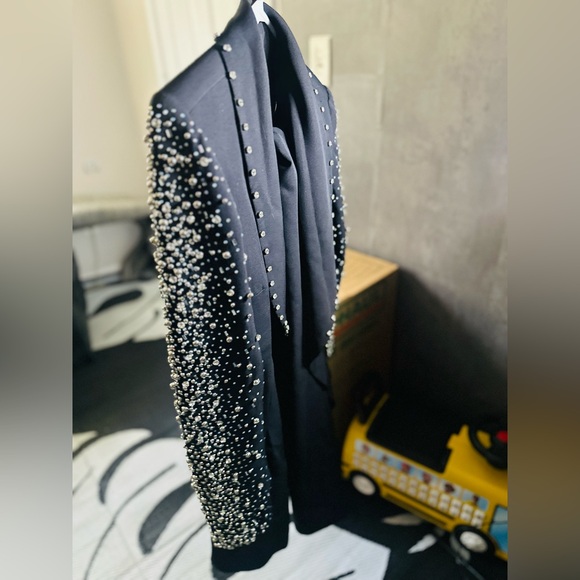 Black Beaded Long Coat